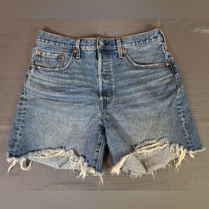 Levi’s 501 Denim Shorts W31 Distressed Cutoff Light Wash High Rise VintageStyle